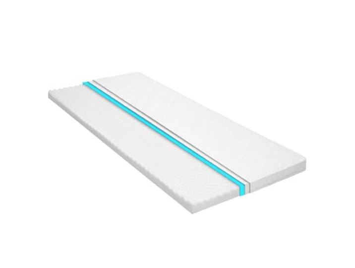 Matratzenauflage 80 x 200 cm, Kaltschaum, Eiprofil, 6 cm Atmungsaktiver PU-Schaum, offene Zellen, waschbarer Bezug, durchgehender Reißverschluss, Komfort von Ecke bis Kante