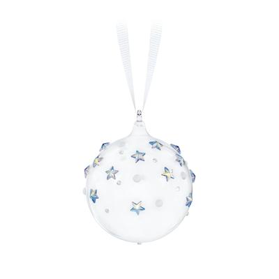 Dekohänger SWAROVSKI "Kristall Sammelfigur Holiday Magic Classics Weihnachtskugel" Gr. XS, weiß (kristallweiß, weiß), Dekohänger, B/H/T: 4cm x 5cm x 4cm, Kristallglas, Metall, Polyester, Swarovski Kristall, B:4cm H:5cm T:4cm