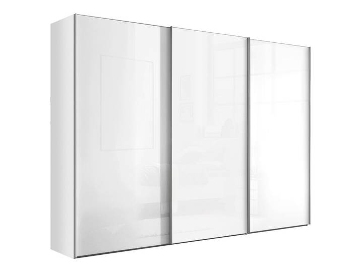 Schwebetürenschrank Lumos Glas Weiß