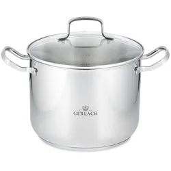 Gerlach SIMPLE pot with lid 24cm 7L 332M, Pfanne + Kochtopf, Schwarz
