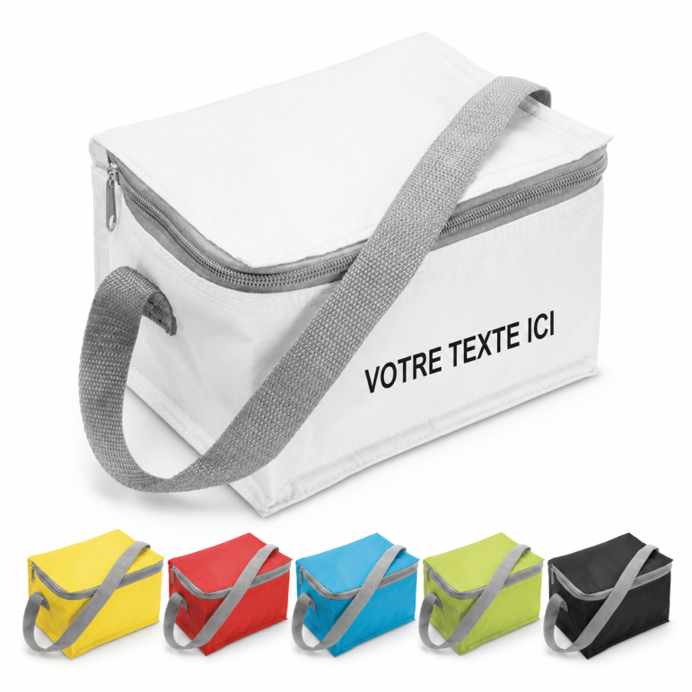 Sac isotherme publicitaire polyester blanc