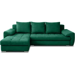 ECKSOFA L Form Manisa Grün 234/145/83 cm Links mit Schlaffunktion