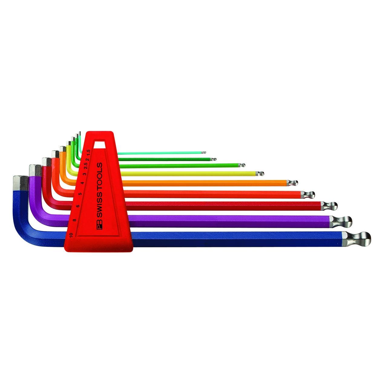 PB Swiss Tools Stiftschlüsselsatz - PB Rainbow - lang - Kugelkopf (PB 212 LH-10 RB)