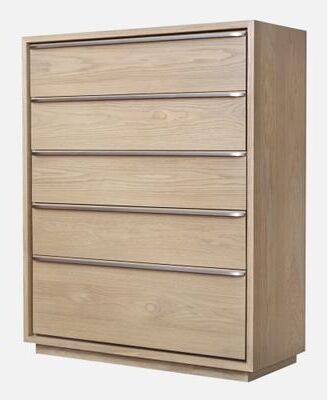 Benjara 52 Inch Tall Dresser Chest, 5 Drawers, Metal Handles, Floating Plinth Base
