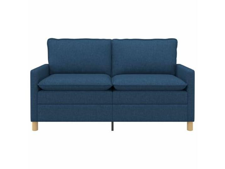 KTHLBRH Blaues Sofa 156 cm 2-Sitzer aus Stoff Metallgestell, extra dicke Kissen, abnehmbare Bezüge, flache Armlehnen