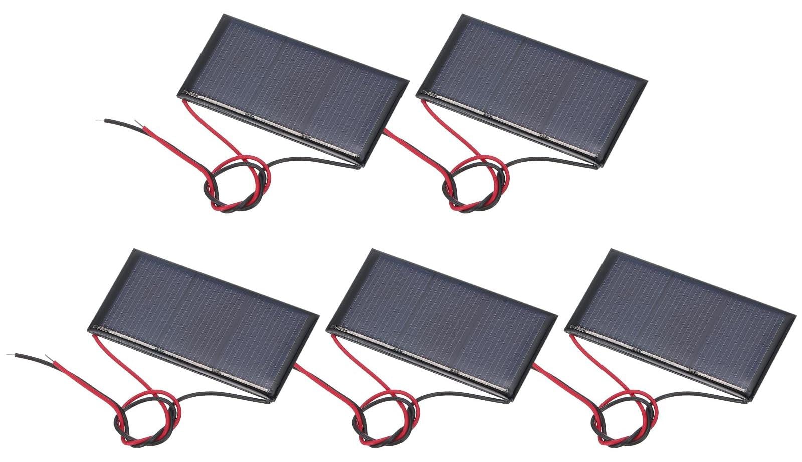 Dripio Set van 5 Mini-zonnecellen, 1,5 V, 0,24 W, polykristallijn, 60 x 30 mm
