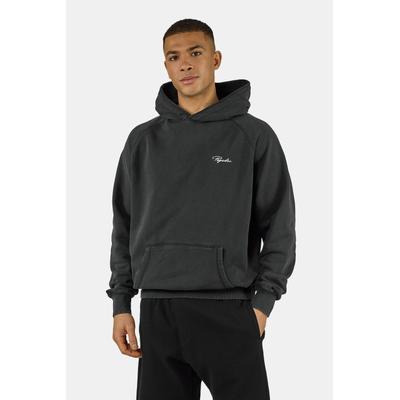 Kapuzensweatshirt PEGADOR "Signar Terry Raglan Hoodie", Herren, Gr. L, schwarz (vintage schwarz, weiß), Sweatware, Obermaterial: 100% Baumwolle, unifarben, regular fit normal, Rundhals, Rippbündchen, Sweatshirts, Baumwollmischung, regular fit