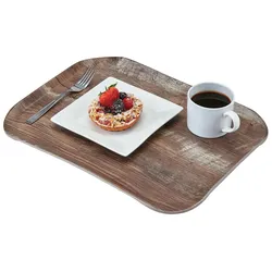 CAMBRO - VTC3646T-F88 - Tabletts Jahrhundert. Holzimitat - 35,5 x 45,7 cm - Polyester Eiche Dunkel - Verkauf 1 Stück.