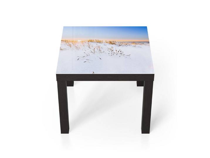 DEQORI Couchtisch 'Schneelichter', Glas Beistelltisch Glastisch modern