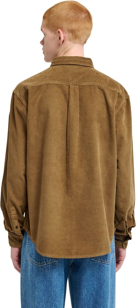 Langarmhemd ELEMENT "Button Down Regular Corduroy", Herren, Gr. XL, sepia, Obermaterial: 100% Baumwolle., Hemden Langarmhemd