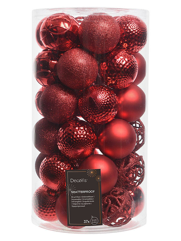 Kaeming Christbaumkugeln in Rot - 37 Stück - onesize