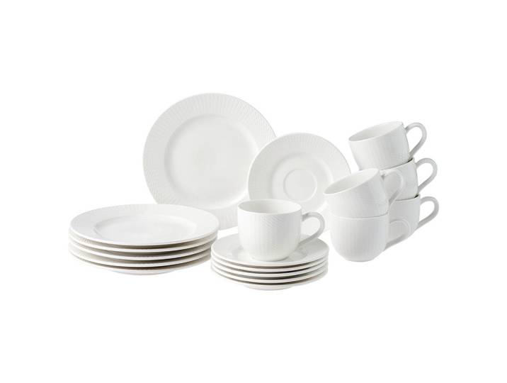 Ritzenhoff Breker Kaffeeservice Saphir, Weiß, Keramik, 18-teilig, 220 ml,220 ml, 18.5x22.5x34.5 cm, Geschirr, Geschirrsets, Kaffeeservice