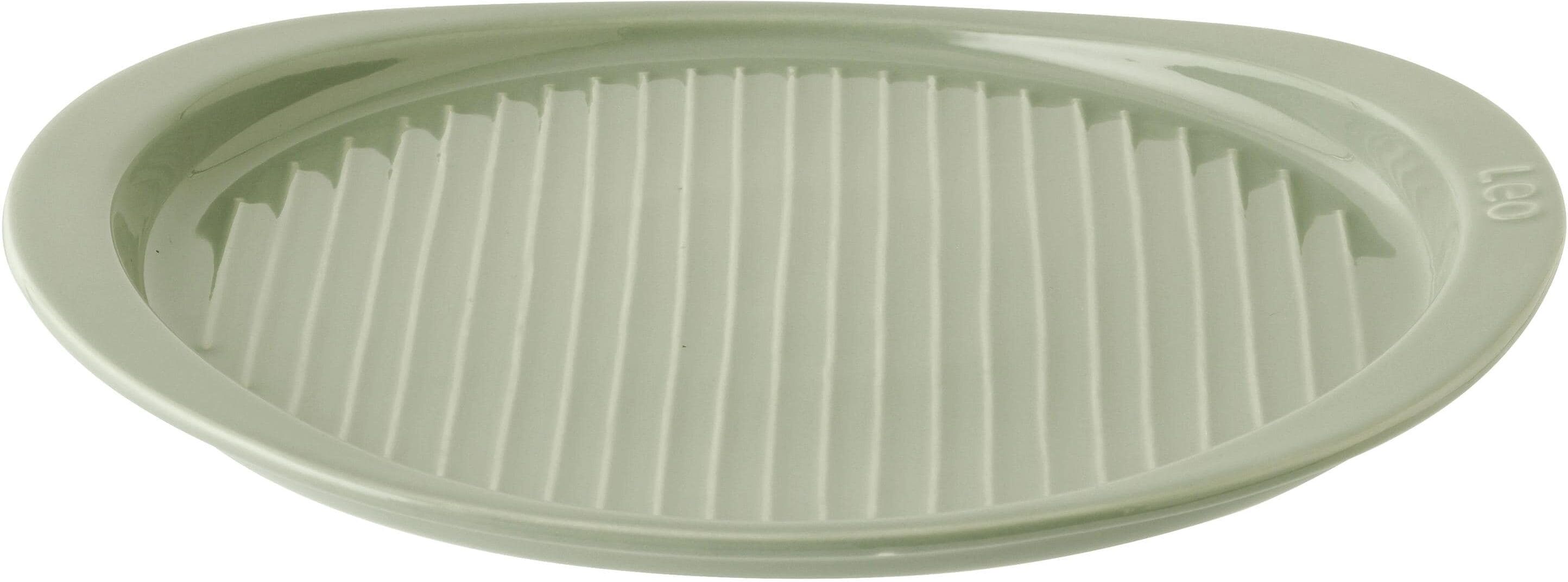 Pizzastein BERGHOFF "Leo Balance Sage 33.8 cm", grün, Keramik, Backbleche, Pizzastein grün Einheitsgröße