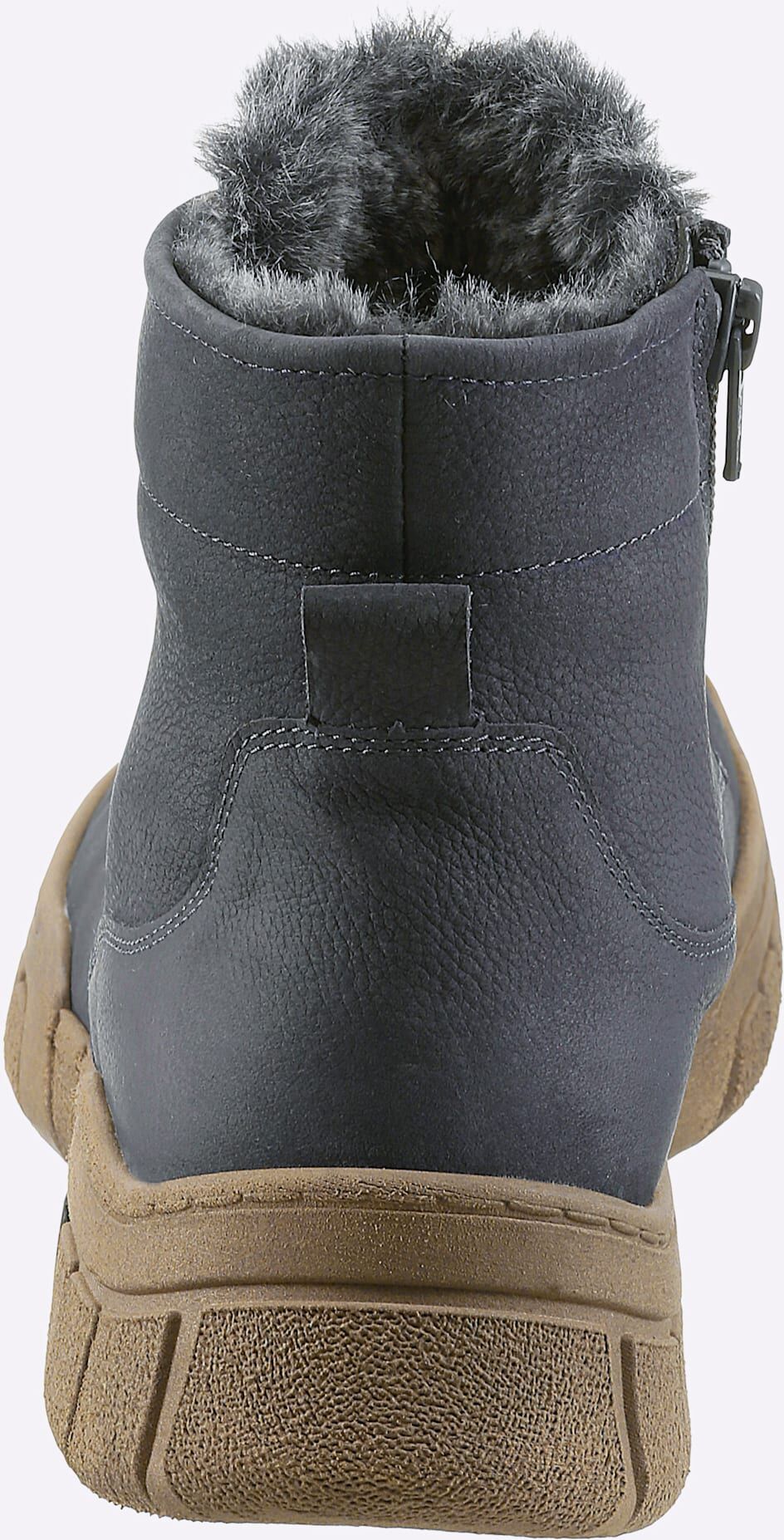 Stiefelette WALDLÄUFER, Damen, Gr. 6, grau (jeansblau), Veloursleder, Schuhe Stiefelette jeansblau 6