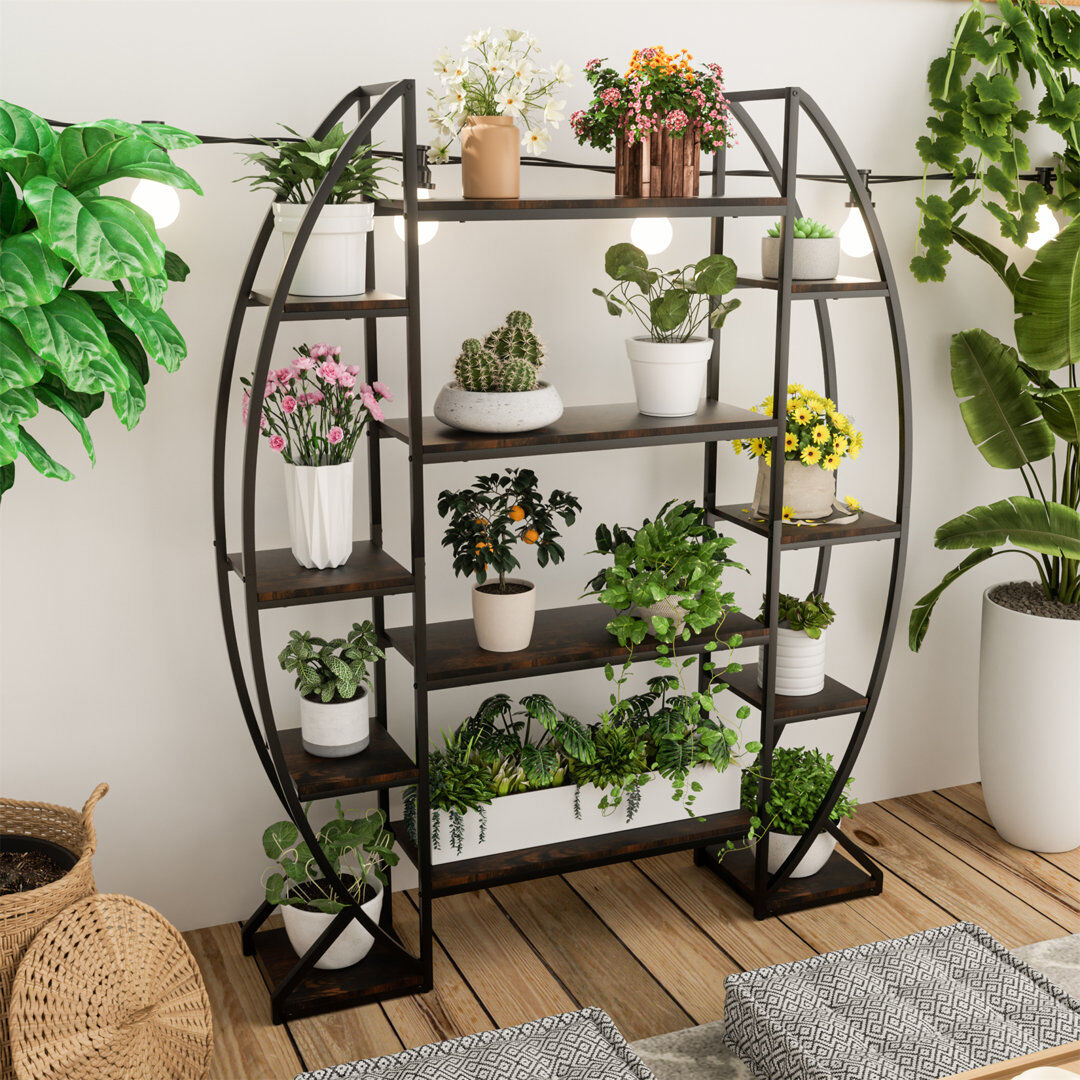 Borough Wharf Aikins 125CM L 177CM H Plant Stand Brown 177cm H X 115cm L X 30cm D