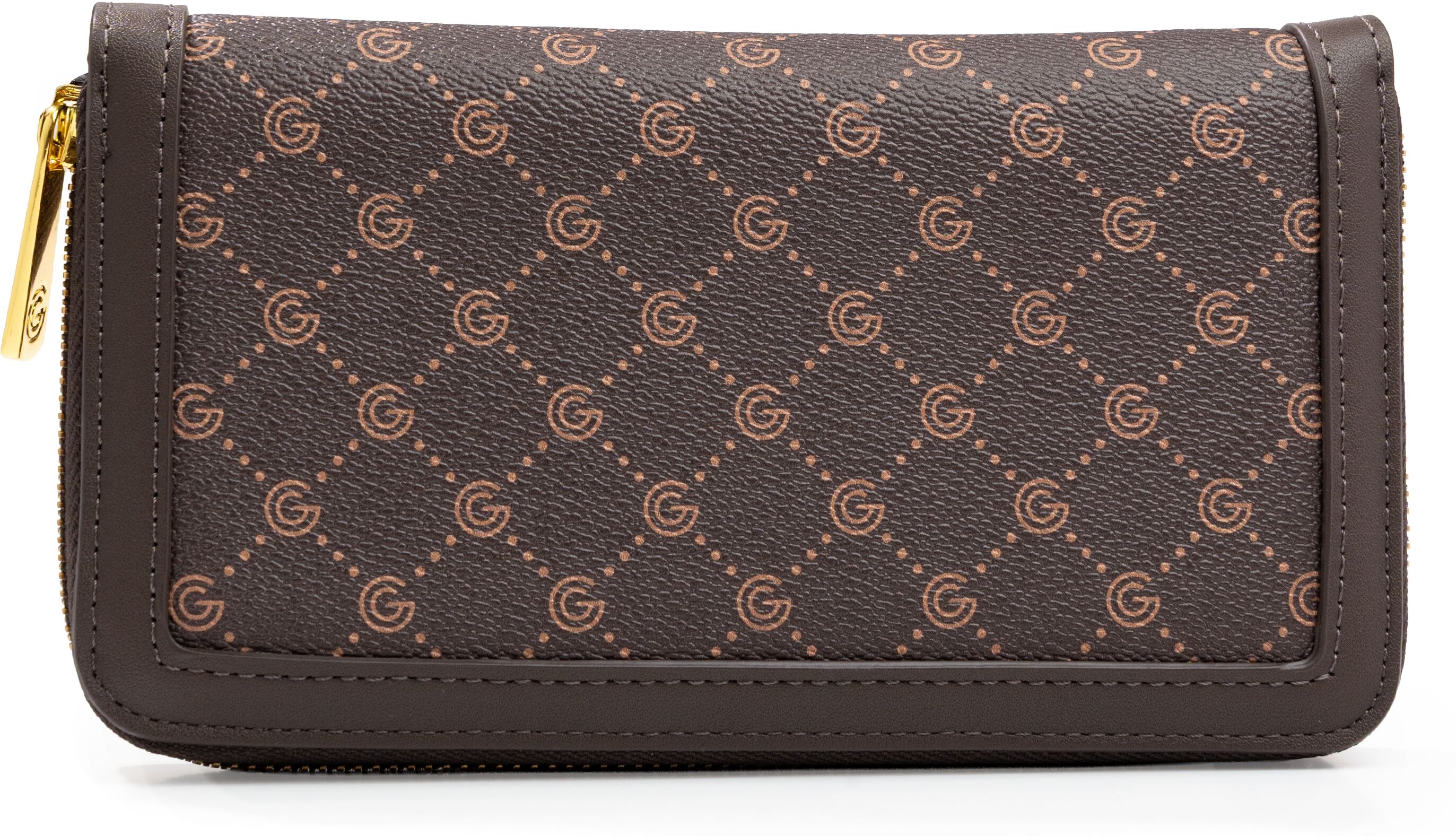 Geldbörse "IRINA", Damen, braun (dunkelbraun), Lederimitat, GABRIELLA G BY GABRIELLA GUCCI, Kleinlederwaren Geldbörse, Damen Portemonnaie, Geldbeutel, Money Pocket mit Logo