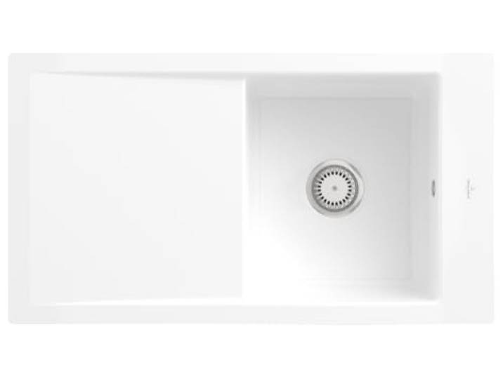 Villeroy & Boch Timeline 50 flat flächenbündige Spüle Keramik / Weiß glanz Classicline / Stopfen