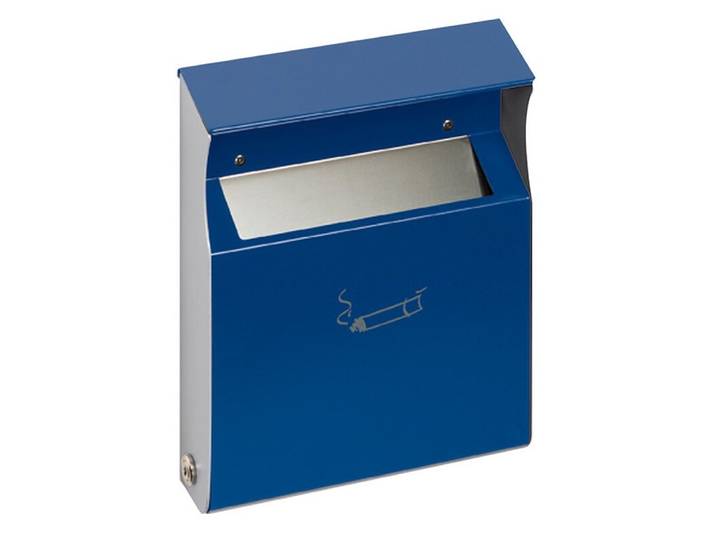 PROREGAL® Aschenbecher Eckiger Wandascher Einwurfblende 2L 30x23x6cmBlau