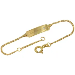 trendor 75245 Armband mit Gravur für Kinder Gold 333 (8 Karat) Länge 14/12 cm