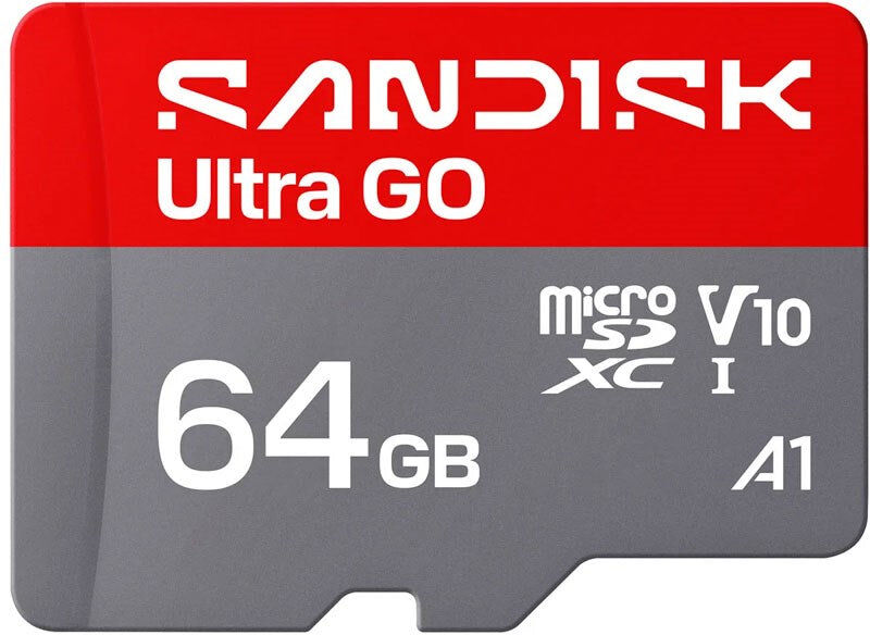 SanDisk 64GB Micro SDXC Ultra Go Hukommelseskort - Rød / Grå