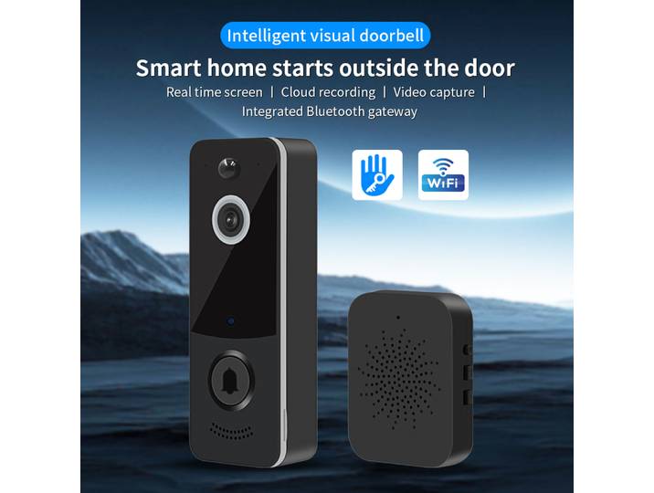 Sonnette vidéo WIFI 1080P, application TTLOCK, sonnette de porte intelligente pour maison, caméra de sécurité sans fil, détection de mouvement PIR