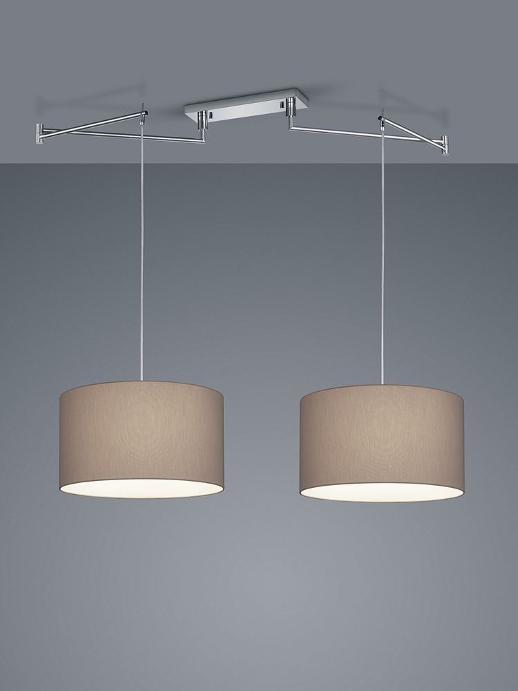 Helestra 2er-Pendelleuchte CERTO 45cm Chintz Mocca 26/1847.04/9288 4022671105750
