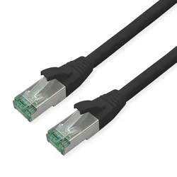 ROLINE RECYCLED MATERIAL ROLINE RM Patchkabel Cat.6A S/FTP (PiMF), schwarz, 0,3 m