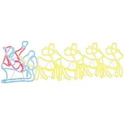 vidaXL, Weihnachtsbeleuchtung, Matteo (4 Rentiere ziehen den Schlitten von Santa)