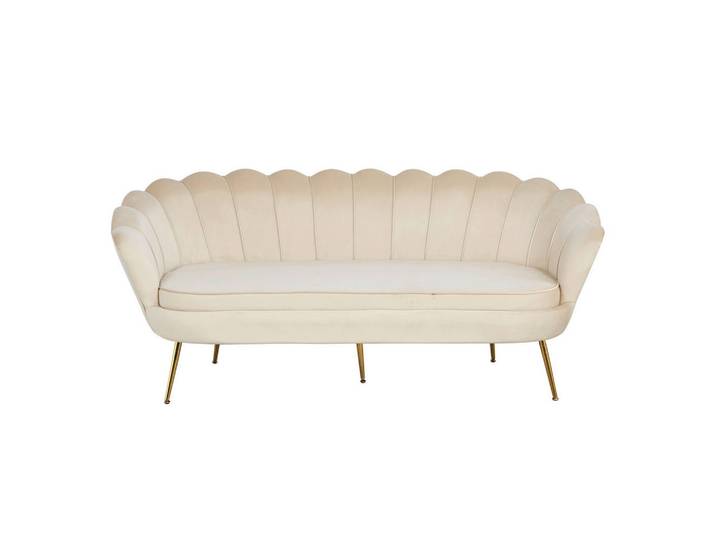 Livetastic 3-Sitzer-Sofa, Beige, Metall, 180x78x76 cm, Wohnzimmer, Sofas & Couches, Sofas, 3-Sitzer Sofas
