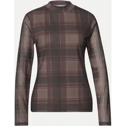 Mesh-Shirt mit Floral-Muster Braun 42