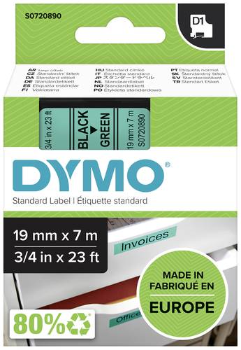 DYMO D1 45809 Bandfarbe: Grün Schriftfarbe:Schwarz 19 mm 7 m