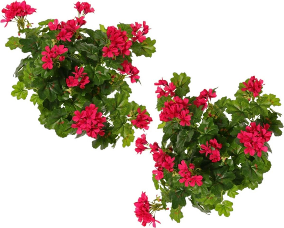Top Art Kunstbloemen boeket Oostenrijkse Geranium fuchsia roze, 40 cm, 2 stuks