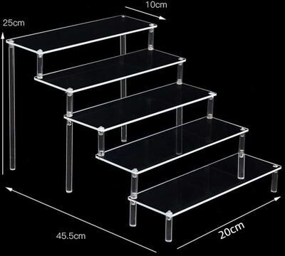 Inspire Essentials CrystalView Acrylic Display Riser Shelf For Collectibles And Desserts 1