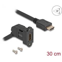 Delock 67157 HDMI Adapter [1x HDMI-Stecker - 1x HDMI-Buchse] Schwarz 0.30 m