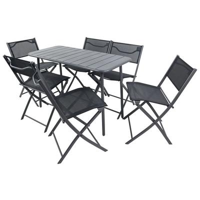 7 tlg. Bistroset Balkonset Gartenset Metall Sumila
