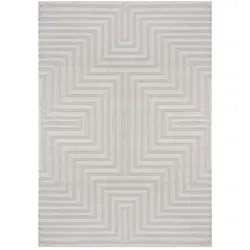 Teppich Flur Skulptural Pflegeleicht Waschbar Strapazierfähig Wohnzimmer Schlafzimmer Silber 120x170 cm – ILLER von Kadima Design
