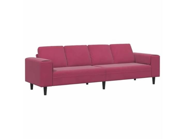 TEKGHUT Wohnzimmer Couch Weinrot 250 x 77 x 76 cm Polyester Sofa Moderne Couch, weinroter Bezug, schwarze Beine, Schaumstoff-Kissen, Polyesterarmlehnen, pflegeleicht, für Wohnzimmer
