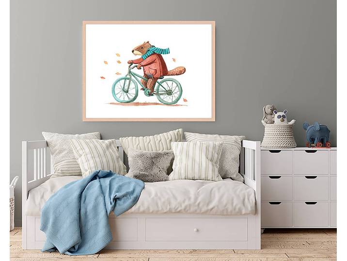Bild Beaver In Coat 63 x 83cm Multicolor