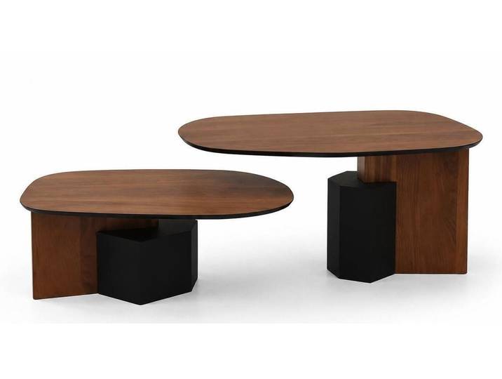 Xlmoebel Couchtisch Asymmetrischer Couchtisch in Schwarz für modernes Wohnen, Made in Europa