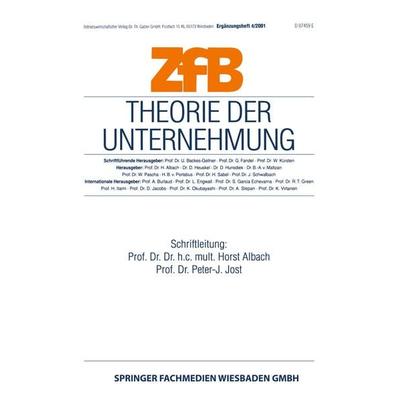 Theorie der Unternehmung, Taschenbuch von , Betriebswirtschaftlicher Verlag Gabler, 978-3-409-11883-5
