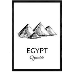POSTER Städte Denkmäler Ägypten Pyramiden A3 Schwarzer Rahmen