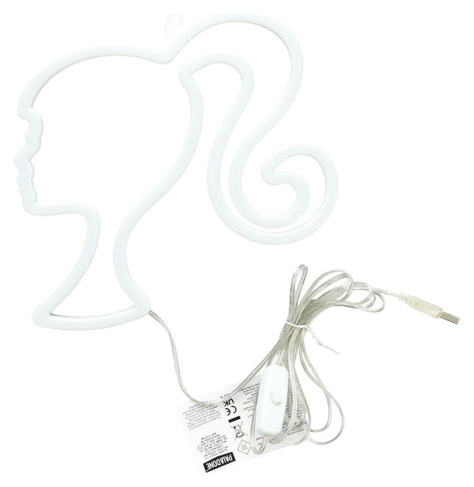 Paladone Barbie LED-neonlamp voor decoratie in de slaapkamer of kinderkamer, roze, USB-aansluiting