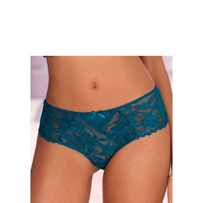 Stringpanty LASCANA, Damen, Gr. 36/38, Spitze, grün (smaragd), Spitze, Obermaterial: 90% Polyamid, 10% Elasthan, Unterhosen, aus floraler Spitze in transparenter Optik