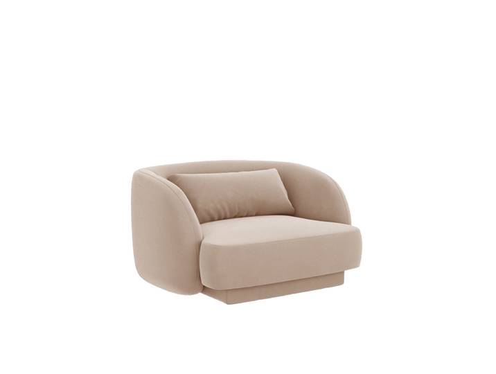 Design Sessel „Tulum“ Samt Beige chosen by Bloomingloft