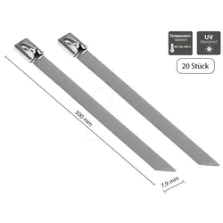 GC KAB-E30X79 - Edelstahl-Kabelbinder, 300 mm x 7,9 mm, 20er-Pack