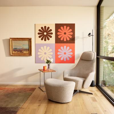 Felt Right Daisy Checker Earth Wall Art   Sound Dampening Pinnable Tiles