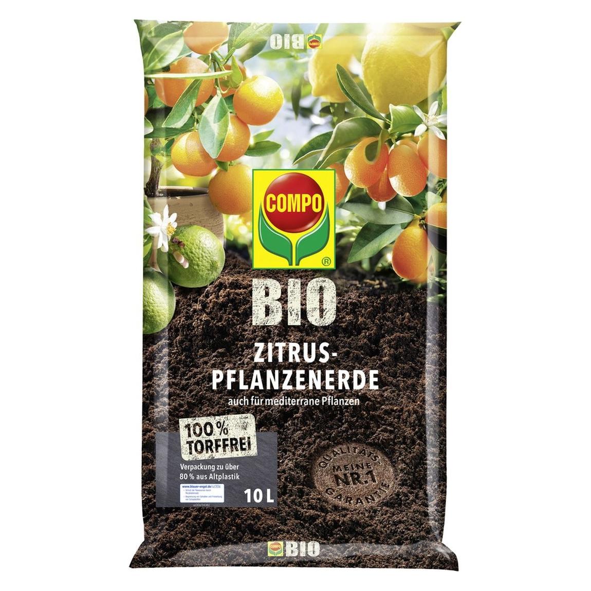 Compo Zitruspflanzenerde BIO torffrei 10 L (10 l, Erde ohne Torf) (2822702004)
