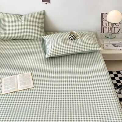 Uplift Picks CozyGrid Soft Grid Bed Sheet For Bedroom And Guestroom green 120x230 Cm