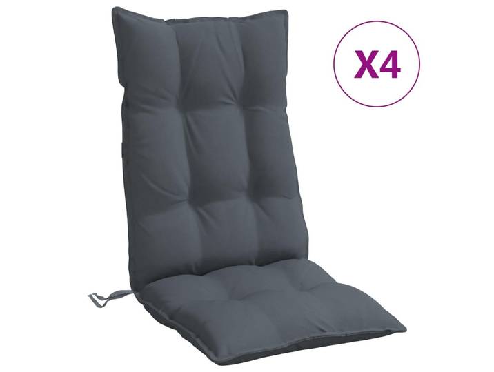 vidaXL Hochlehner-Auflagen 4Er Set Anthrazit Oxford-Gewebe, 50x7x120 cm, Gartenmöbel, Gartenpolster & Auflagen, Sesselauflagen