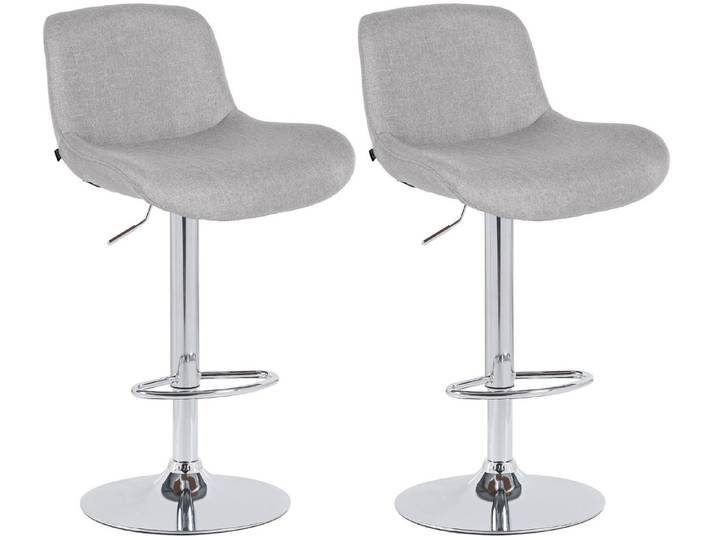 CLP Barhocker Solon (Set, 2 St., 2er), Samt- oder Stoffbezug, Metall in Chromoptik